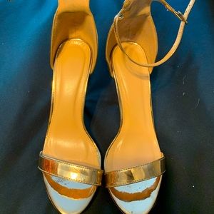 Gold Ankle Strap Platform Sandals